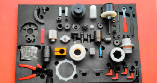 Custom specialized tools used in garages and automotive industries.