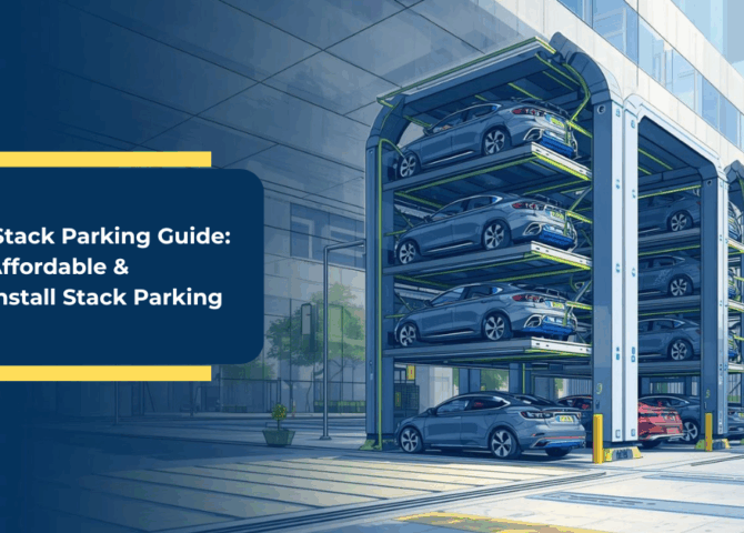 Stack parking guide showing vertical car parking system for urban and commercial properties